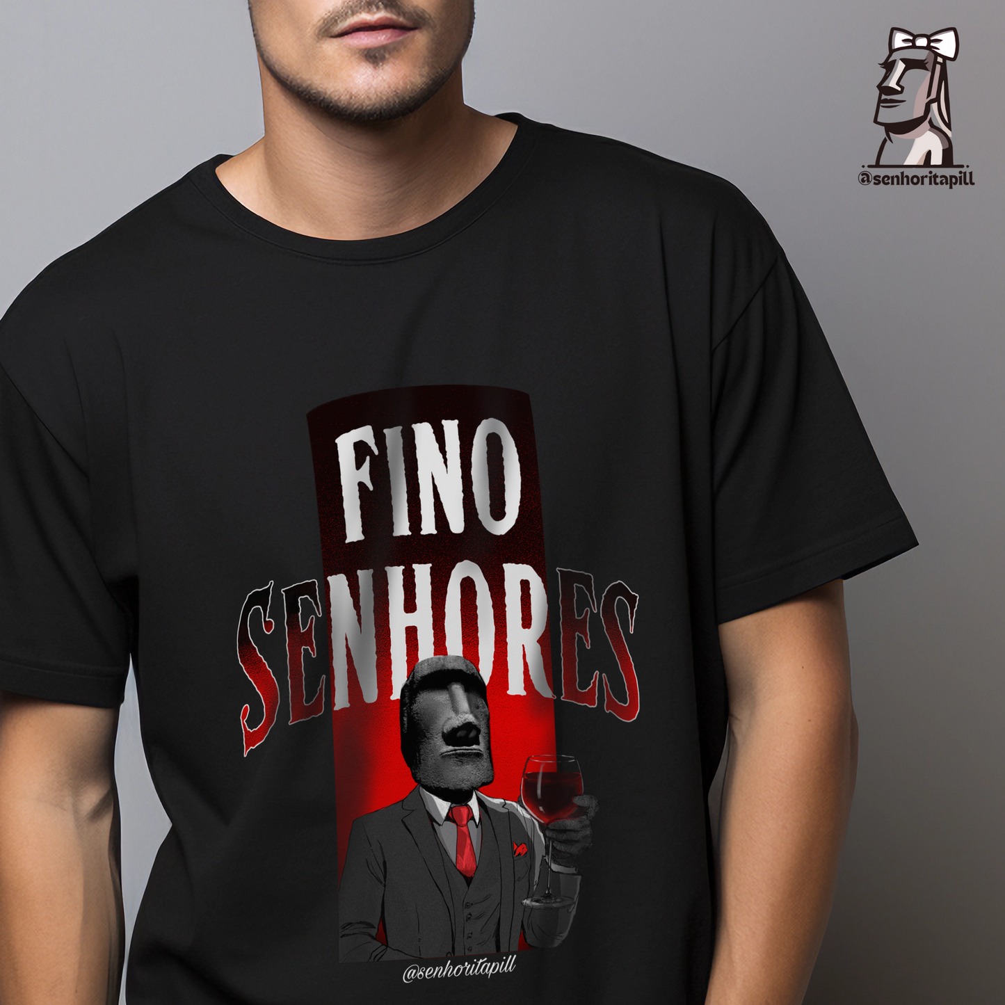 Camiseta unissex, Finos Senhores 🗿🍷